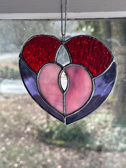 Heart in Stained Glass, Stained Glass Heart, Valentine's high quality Day Gifts, Glass Art, Heart Suncatcher