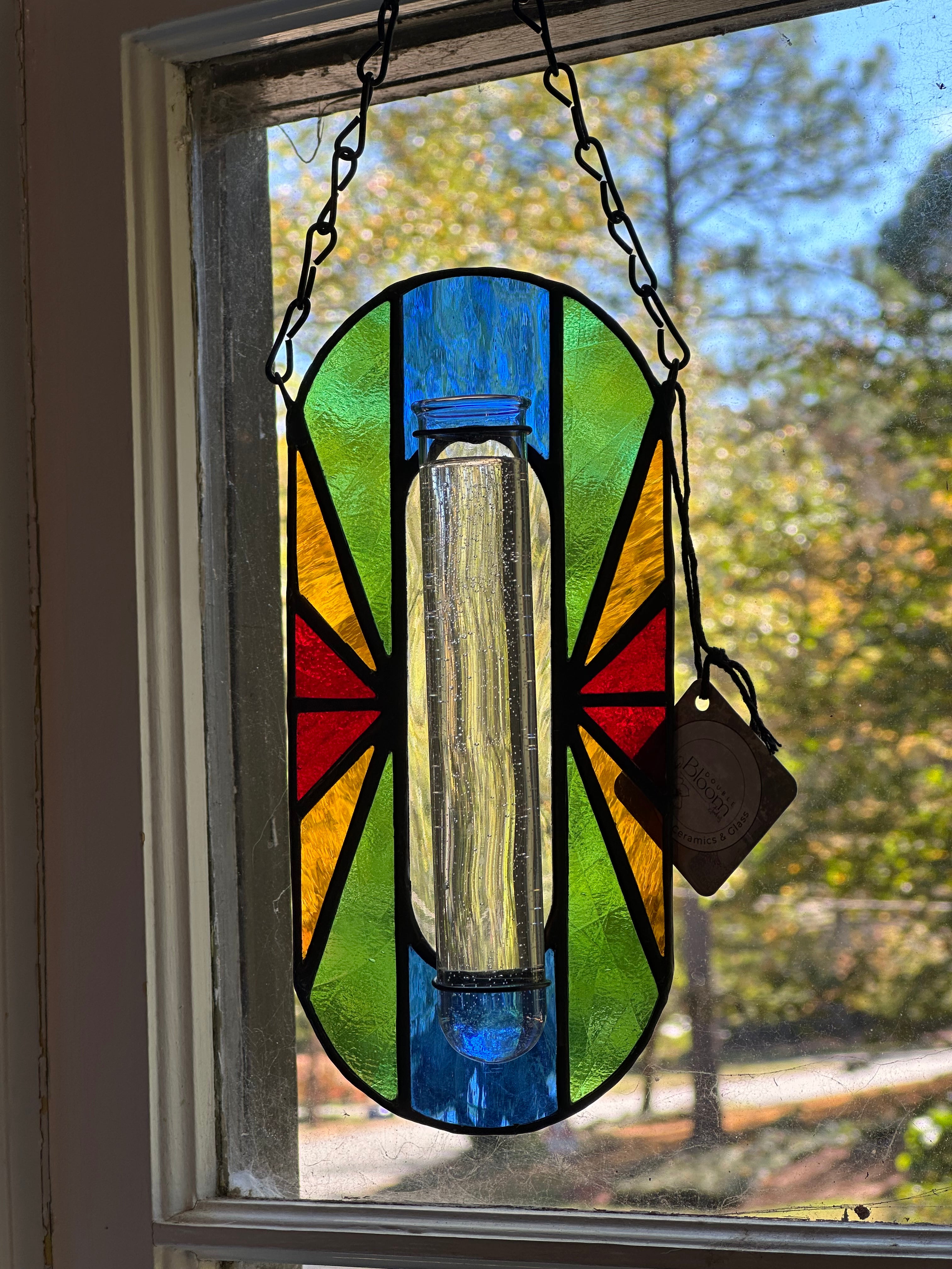 Stained Glass Art Deco Propagation newest Station Suncatcher